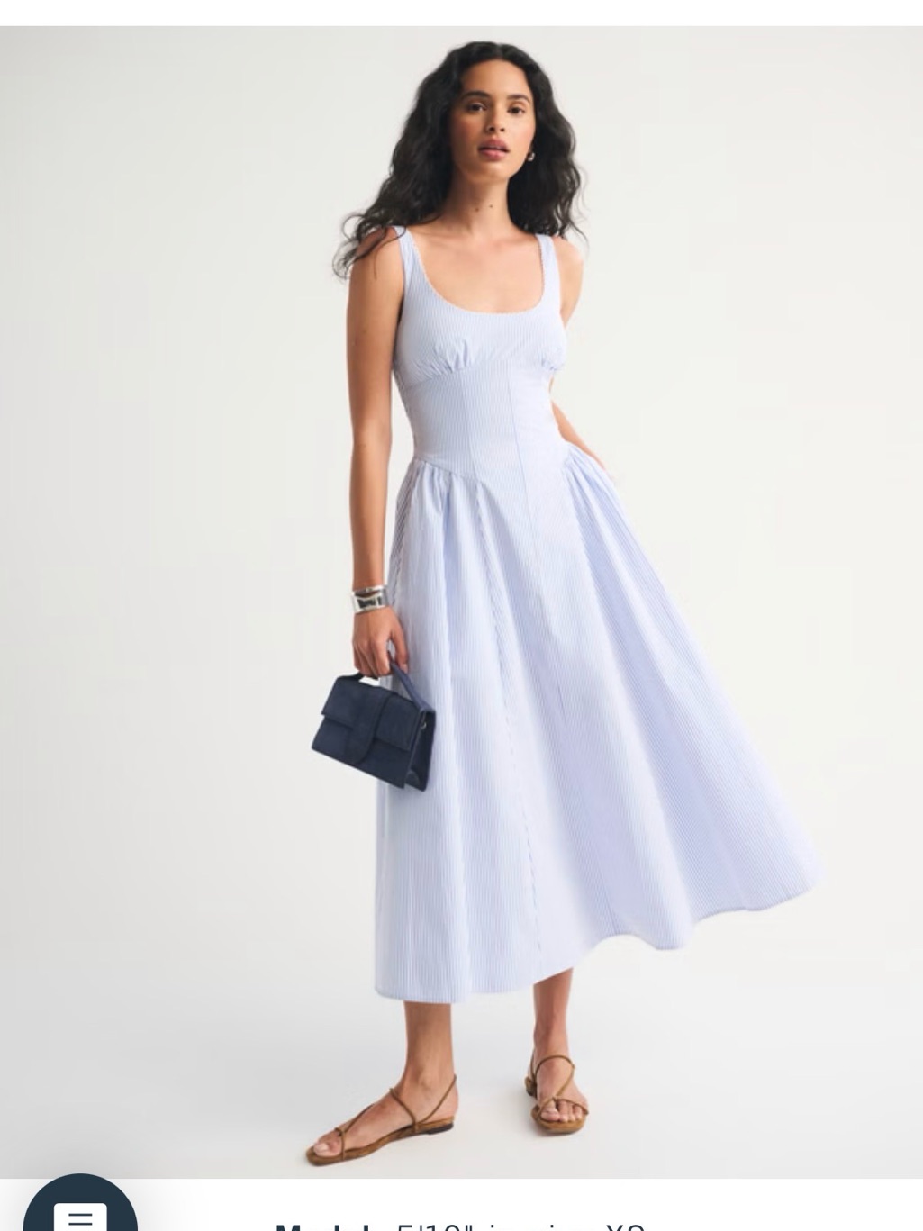 Light Blue Sleeveless Midi Dress - Women's